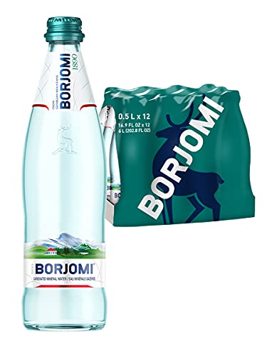 BORJOMI Natuerliches Mineralwasser mit Kohlensaeure versetzt, 12er Pack, 12 x 500 ml Glasflasche BORJOMI Natuerliches Mineralwasser mit Kohlensaeure versetzt, 12er Pack, 12 x 500 ml Glasflasche