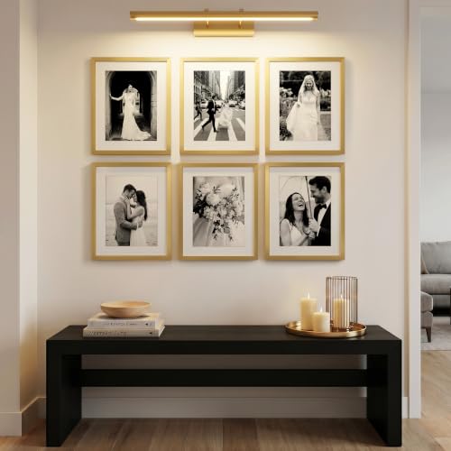 Image of upsimples 12 x 15 Frame, Display Pictures 9x12 with Mat or 12x15 Without, Wall Hanging Photo Frame, Gold, 1 Pack