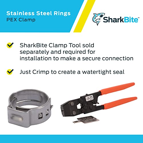 Image of SharkBite 3 /8 Inch Clamp Ring, Stainless Steel Plumbing Fitting, PEX Pipe, PE-RT, UC952A