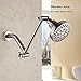 Oysdmn Adjustable Shower Arm, 8 Inch, Brushed Nickel, Modern Style, Universal G1/2 Threads, Easy Tool Free Installation, 5-Year Warranty