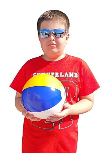 Zugar Land Colorful Rainbow Beach Balls (8\") Soft and Light Perfect for Kids Swimming Playing Bouncing Bouncy Fun Inflate Inflatable Toy (1) - Thumbnail 5