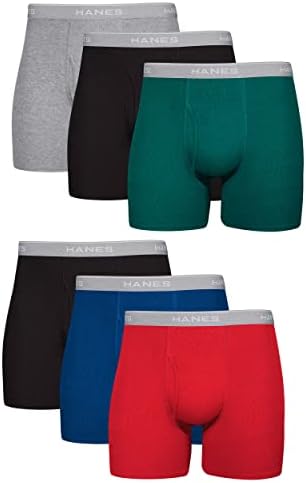 Hanes Men Hanes Boxer Briefs, Cool Dri Moisture-Wicking Underwear, Cotton No-Ride-up for Men, Multi-Packs Available