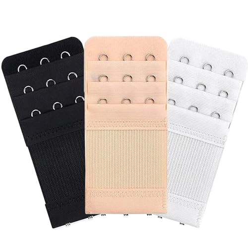 Hantoc 3 Piezas de Extensor de Sujetador, Suave Sujetador Extensores Extensores de Sujetador para Mujer 3 Corchetes 3 Ganchos Elástico Bra Extender
