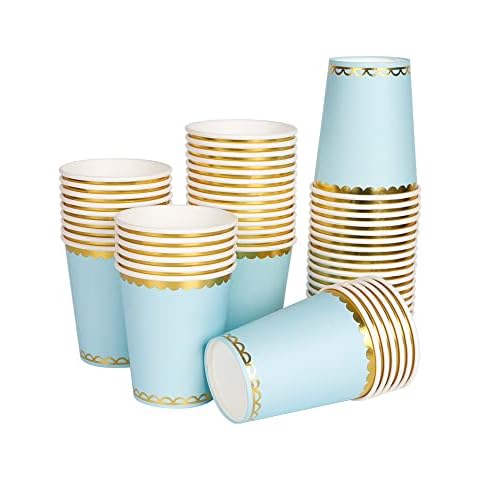 Geeklife Blue Gold Party Cups, 40 pcs Cover