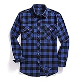  KMPVQ 2021 New Hombres Camisa de Franela de Tela Escocesa Casual Cofre de Manga Larga Dos Bolsillo Diseño de Moda Impreso-Botón (Color : XMC103, Tamaño : USA S Asian L)