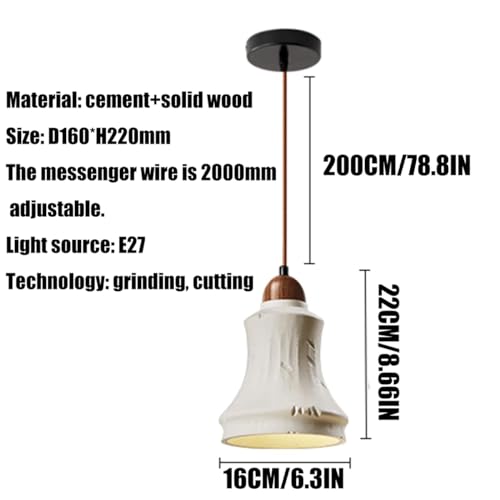 Lámpara colgante de madera marrón y cemento para crear un ambiente acogedor en tu sala de estar 4