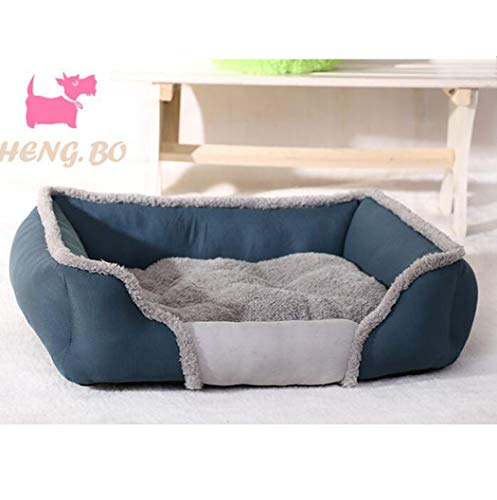 Hhrong Pet Nest Warm Padded Mat Bite Creative Bed Non-slip Breathable Latest Canvas Warm Pet Nest, Mattress Soft Warm (Color : Blue, Size : S)