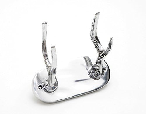 Wall Hook Aluminium Secrets Double Hook Clothes Hook Garder Top Hook Silver + Brilllibrum Flyer Gifts Gift Idea (Wall Hook - Rectangular Holder) - Oval mit Gravur bis 25 Zeichen