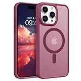 BENTOBEN Magnetic for iPhone 15 Pro Max Case,[Compatible with MagSafe] Translucent Matte Frosted Anti-Fingerprint Slim Shockproof Women Men Protective Cover Case for iPhone 15 Pro Max 6.7', Wine Red