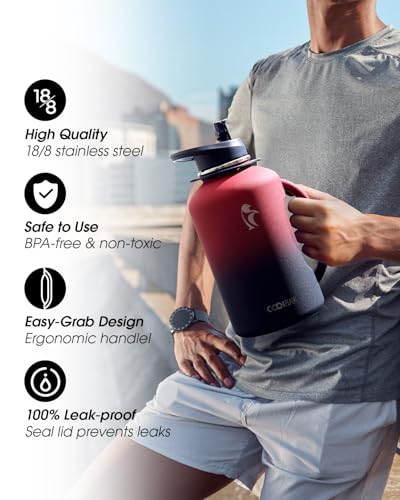 Image of Coolflask 64 oz Water Jug with Handle, Half Gallon Insulated Water Bottle