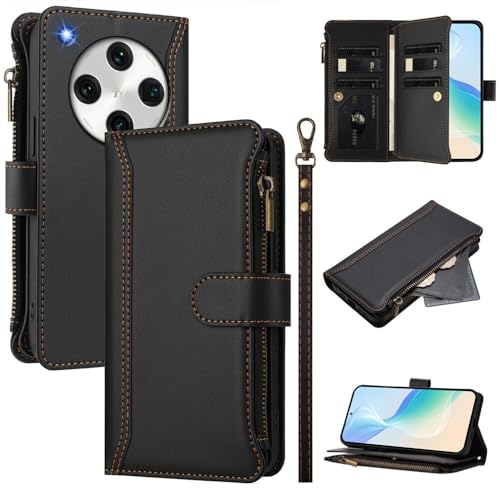 Housse Oppo Reno 12 5G noire avec fermeture éclair pour libérer vos mains en terrasse