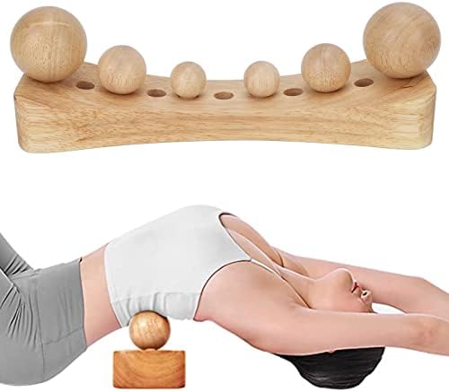 Psoas Muscle Release Tool, Body Massage Tool with 6 Massage Heads, Trigger Point Wood Massager Muscle Stretcher Device for Occipital, Cordus, Back