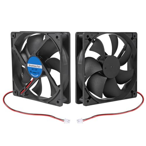 2Pcs DC 12V 12025 Fan 120x120x25mm 12cm 120mm Computer Case Fan DC 12V Cooling Fan for Server Chassis Power Inverter PC Cooling Fan 2Pin