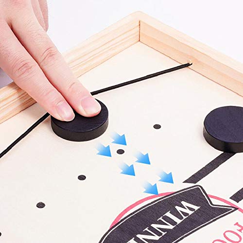 Large Sling Puck Game, Foosball Winner Board Game, Wooden Hockey Table