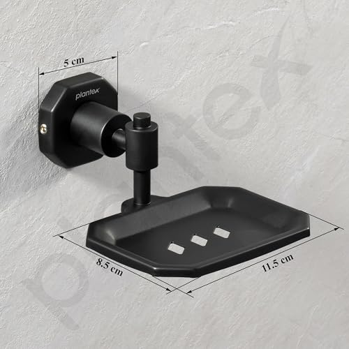 Image of Plantex 304 Grade Stainless Steel Soap Holder for Bathroom /Soap Dish /Soap Stand for Kitchen Sink /Soap Case /Bathroom Accessories- Nipron (Black)