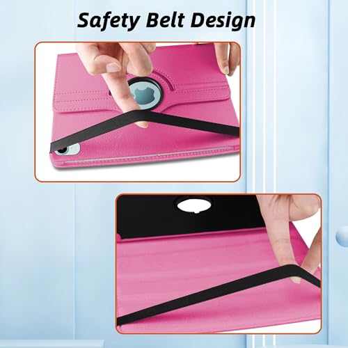 Image of TGK 360 Rotatable Smart Flip Cover for iPad mini 7 Case A17 Pro 2024, iPad mini 7th /6th Generation 8.3 inch (Hot Pink)