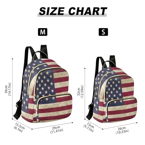 Image of ALAZA Vintage American Flag Mini Backpack Purse for Women Travel Bag Fashion Daypack Back Pack Shoulder Bag