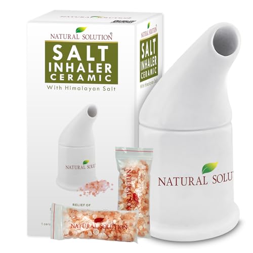 Natural Solution Ceramic Pink Cleans The Respiratory System Great for Allergy Asthma Relief and Other Respiratory Conditions Salt Inhaler 1 Count