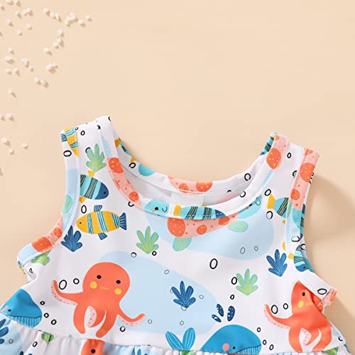Younger Tree Toddler Baby Girls Summer Swimsuit Sleeveless Swimwear Two-Piece Suit Beach Bikini Outfits Bathing Suit （Fish, 6-12 Months） #TOP3
