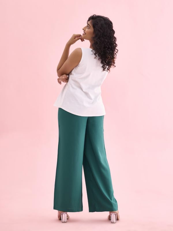 Image of GO COLORS Soft Viscose Basic Palazzo Full Length for Women| Breathable, Mid Rise, Relaxed Fit