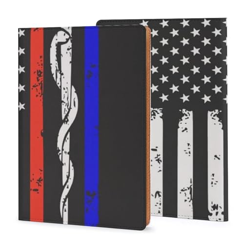 Couverture de carnet rechargeable A5 motif pompier américain en cuir synthétique durable