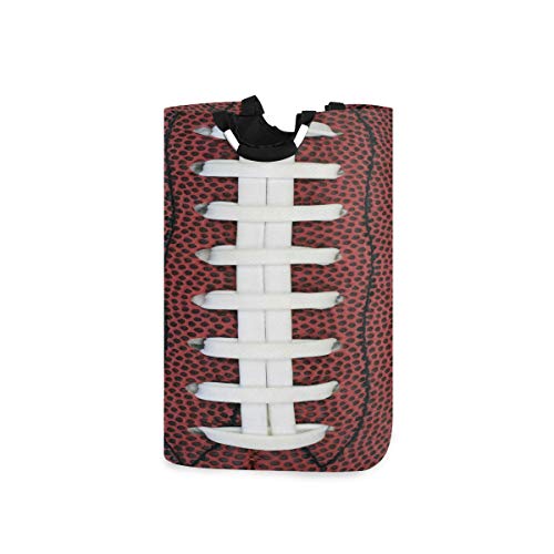 MAHU Laundry Basket Sport Ball Football Lace Collapsible Large Laundry Hamper, Foldable Laundry Bag with Handle, Tall Organizer Baskets Storage for Clothes