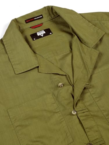 Image of Thomas Scott Men's | Solid | Half Sleeve | Regular Fit | 100% Cotton | Double Pocket | Spread Collar | Casual Shirt