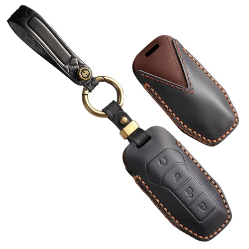 Porte-clés compatible avec BYD ATTO3 Song Han et étui clé de voiture noir en cuir