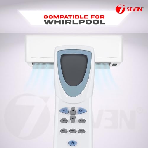 Image of 7SEVEN Compatible with Whirlpool AC Remote Control DG11D1-10 Model 83 Suitable for Split and Window 1 1.5 2 Ton Air Conditioner - Match Each Keys Exactly to Replicate Genuine Remote Function