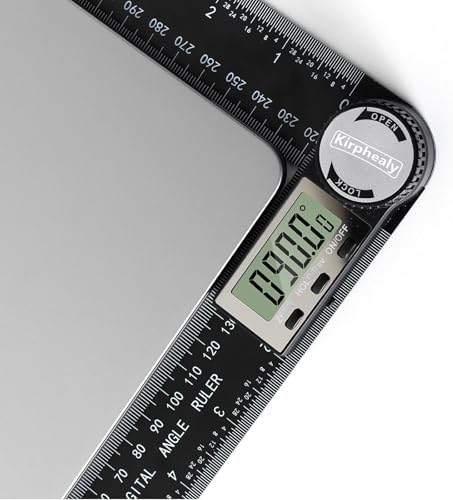Kirphealy Digital Angle Finder Protractor, 7inch 200mm Angle Gauge Professional Measuring Tool, Third Generation Adjustable Angle Ruler, Quick Display for Carpentry Construction and Home Improvement — view 6