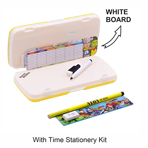 Image of SKi HomewareXylo Pencil Box with White Board and Marker (Frozen Ice Magic) with Free Stationery, Ideal for Party Favours and Gifting for School Going Kids
