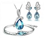 ♥Tamaño: cadena larga ajustable 40-45 cm, colgante mide aproximadamente 3.2*1.7cm , pulsera 14-19 cm.