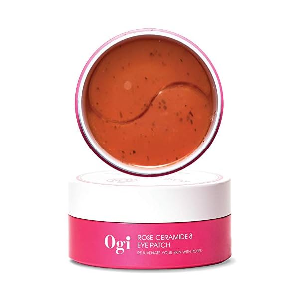 [Ogi] Rose V Eye Patch, 100% Vegan Hypoallergenic Under Eye Masks for Eye Wrinkles, Natural Hydrogel Patches From Marine Plants (1.4g x 60EA)