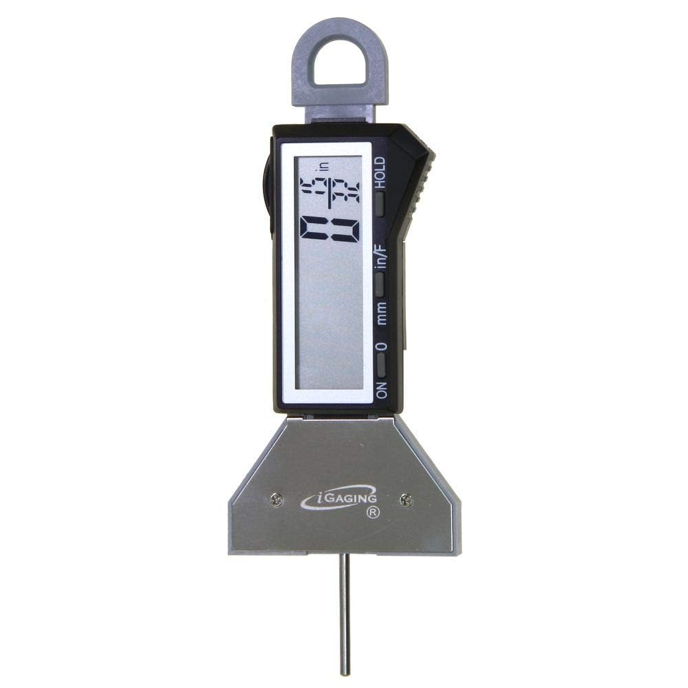 iGaging Tire Tread Depth Gauge: Easy 32nd Reading, Inch/Fractions/mm, Hold Function