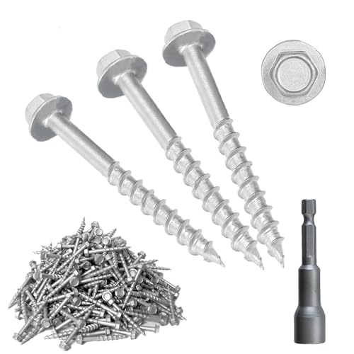 (800 Pack) #9 x 1-1/2" Heavy Duty Joist Hanger Screws, 1/4" Hex Head Wood Screws with 0.370" Dia Deck Screws, Replace SD9112R500 10D Nails miniatura 1