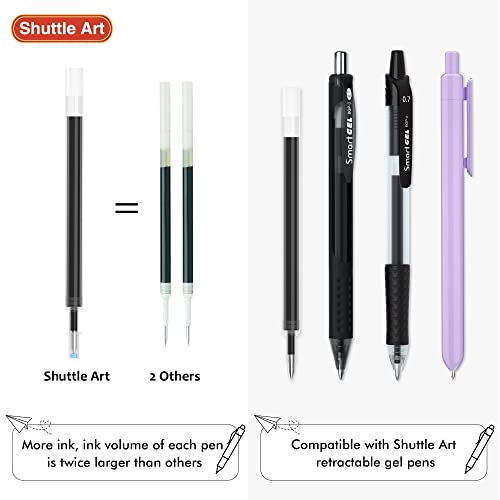 Retractable Gel Pen Refills, Shuttle Art 60 Pack Black Rollerball Gel Ink Pens Refills, Bulk Set, 0.7Mm Fine Point For Writing Journaling Taking Notes School Office Home #TOP2