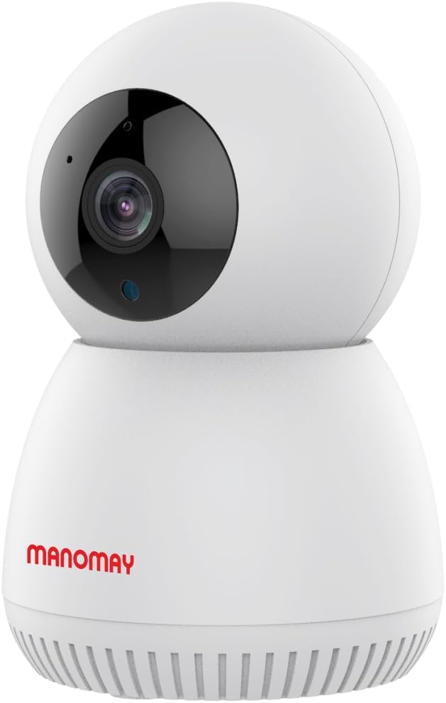 MANOMAY 3MP Smart CCTV Wi-fi Home Security Camera with Pan Tilt 360° View, 2 Way Talk, Cloud Monitor, Motion Detect, Supports SD Card Up to 256 GB, Night Vision, Alexa (3MP Protect Bot)
