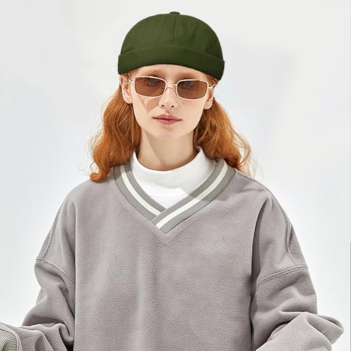 Image of Dome Brimless Hats for Women Men Beanie Docker Cap Sailor Skull Cap