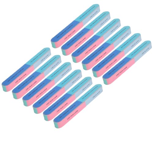 Toyvian Limas de Uñas 12 Piezas de 6 Lados 7 Pasos Bloques Pulidores de Uñas Lavables Herramienta Profesional para Decoración y Cuidado y Pies