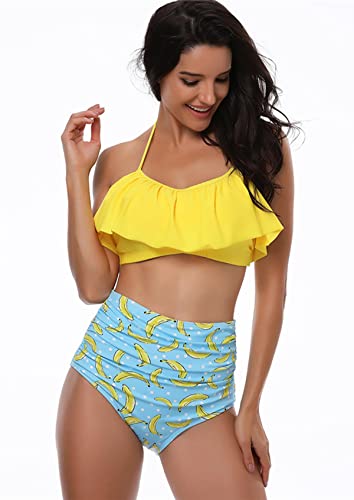 Girls Kids Woman Swimsuit Ruffle Two Pieces Bikini Set Family Matching Girl Swimwear2