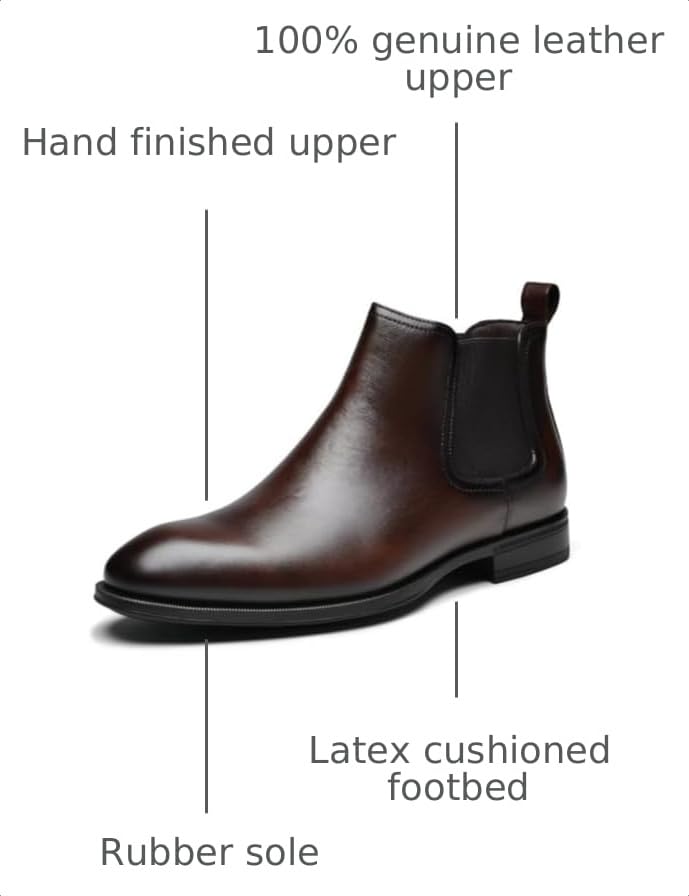 Image of Arkbird Men's Dress Boots Genuine Leather Ankle Boot for Men Classic Casual Oxford Style Footwear