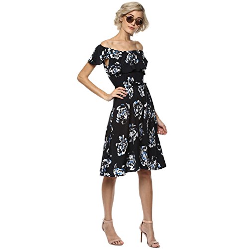 Image of Harpa Off-Shoulder Printed Dresses