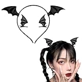 Halloween Bat Headbands and Hair Clips for Women Girls Black Bat Hair Accessories for Halloween Costumes Cosplay Party Goth Devil Bat Hair Barrettes for Halloween Bat Ears Bat Wing Headband Headpiece