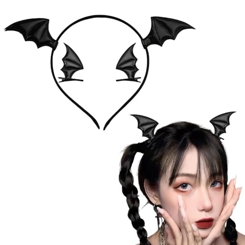 Halloween Bat Headbands and Hair Clips for Women Girls Black Bat Hair Accessories for Halloween Costumes Cosplay Party Goth Devil Bat Hair Barrettes for Halloween Bat Ears Bat Wing Headband Headpiece