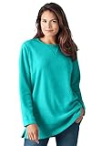 Women's Plus Size Cozy Fleece Tunic Sweatshirt