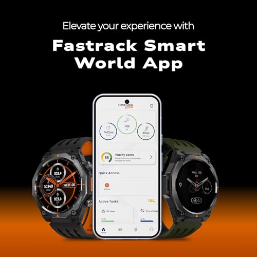Image of Fastrack Xtreme Adventure Smartwatch with 1.43 inch AMOLED Display, Dual Push Button, GPS, ABC, 1ATM, Inbuilt Torch, 100+ Multisports, Dual Tone Strap, BT Calling, HRM, SpO2 & Multiple Menu Styles - Black