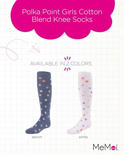 MeMoi Polka Point Girls Cotton Blend Knee Socks2