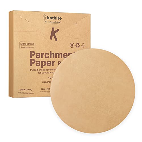 Katbite Parchment Paper Rounds, Non-Stick Heavy Duty, 10 Inch 200Pcs