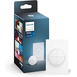 Philips Hue Wall Tap Dial Light Switch, Portable, White - 1 Pack - Requires Lights and Bridge - Smart Home - Easy, No-Wire Installation