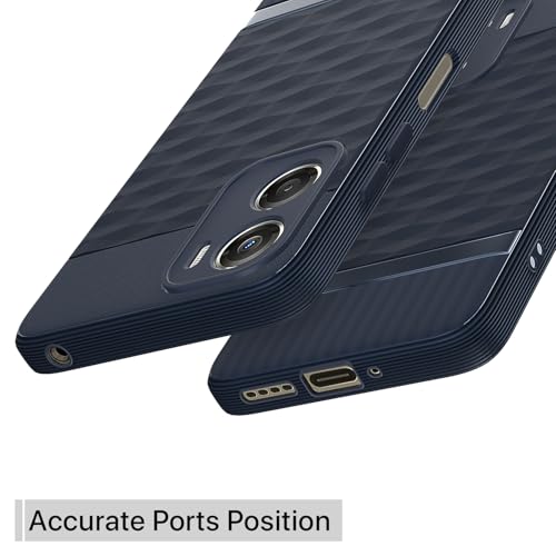 Image of Pikkme Back Cover for Motorola Moto G06 Power Camera Protection 3D Hexa Cube Design Silicone Protective Bumper Case (Blue)